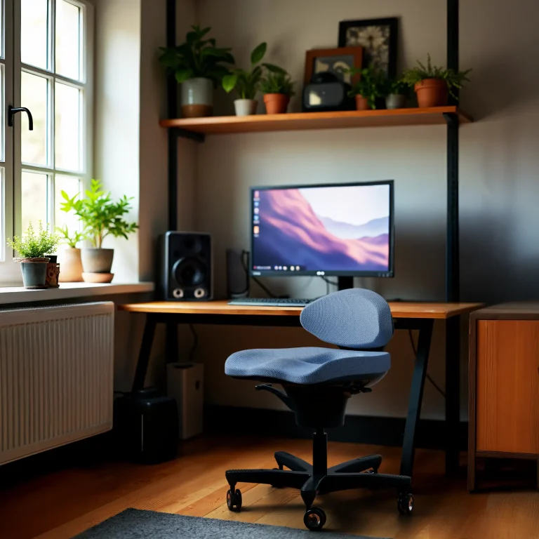 CoreChair Classic in the color Dusted Blue, shown at a gaming desk