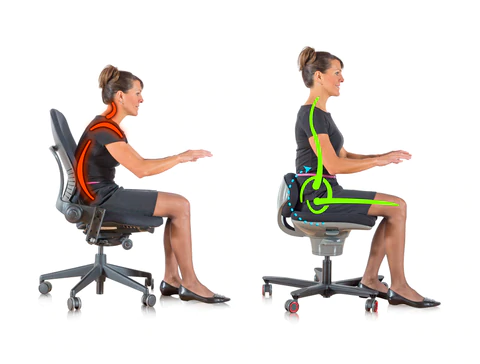 illustration showing how corechair improves posture