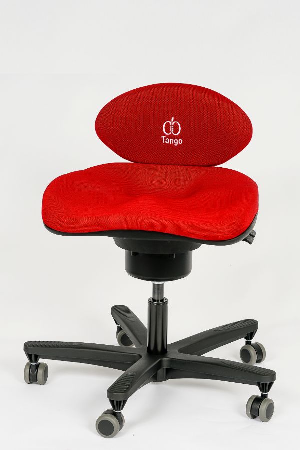 red tango ergonomic active sitting chair from the front